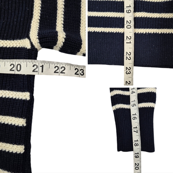 Polo Ralph Lauren Nautical Blue & White Stripe Merino Wool Sweater - Picture 14 of 14